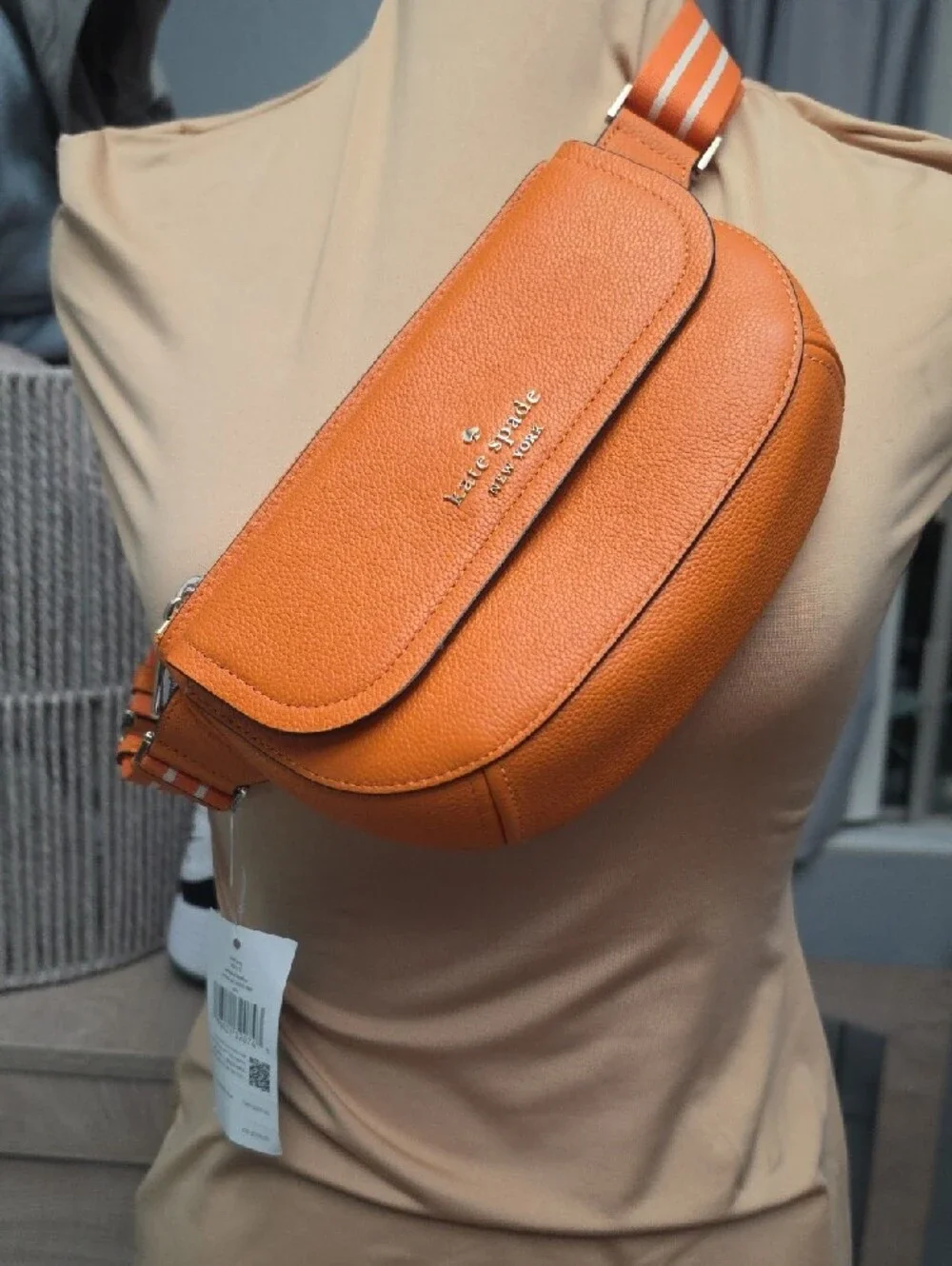 kate spade New York Orange Leather Belt Bag